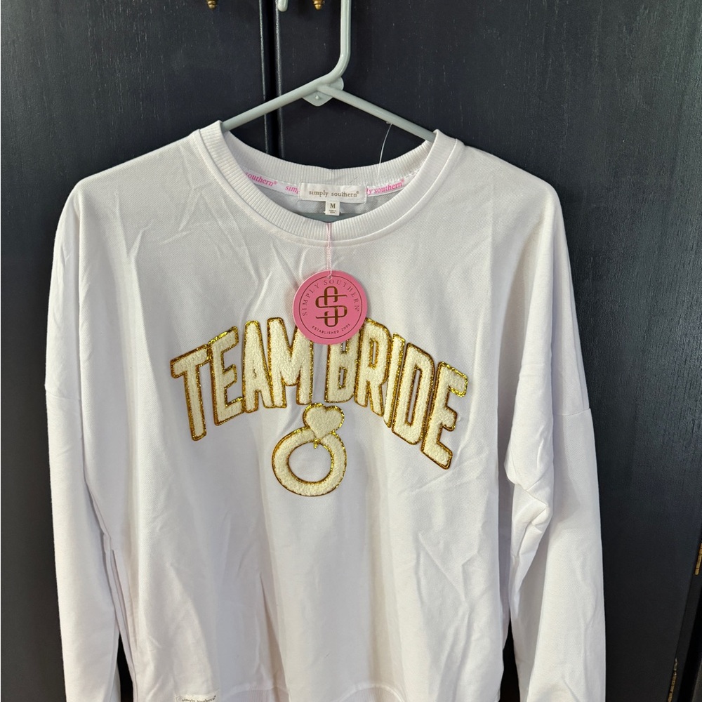 White and Gold 'Team Bride' Sweatshirt